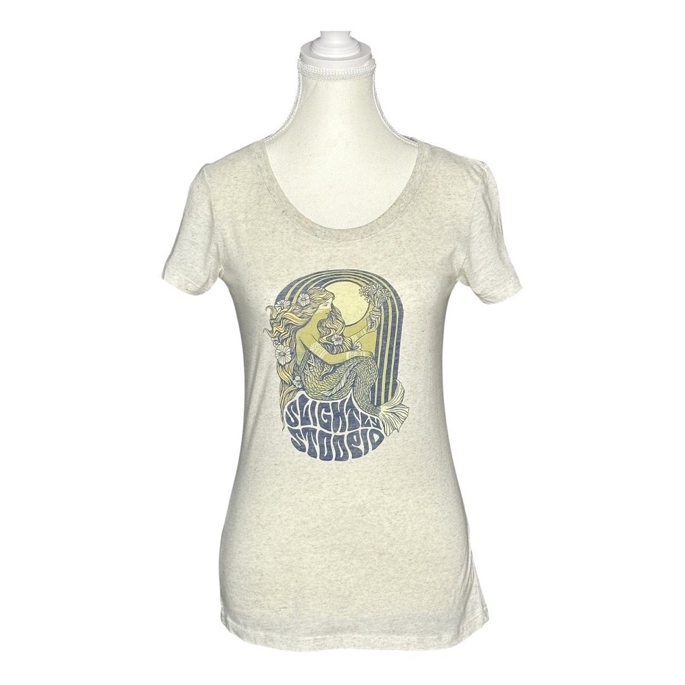 Slightly Stoopid Mermaid Band Tee Bella Canvas Oatmeal Heather Scoop Neck Medium